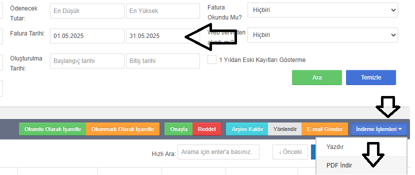 Uyumsoft E-Fatura Listeleme